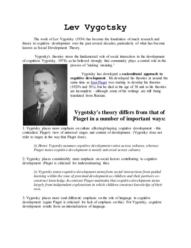lev vygotsky biography vygotskys four stages of development